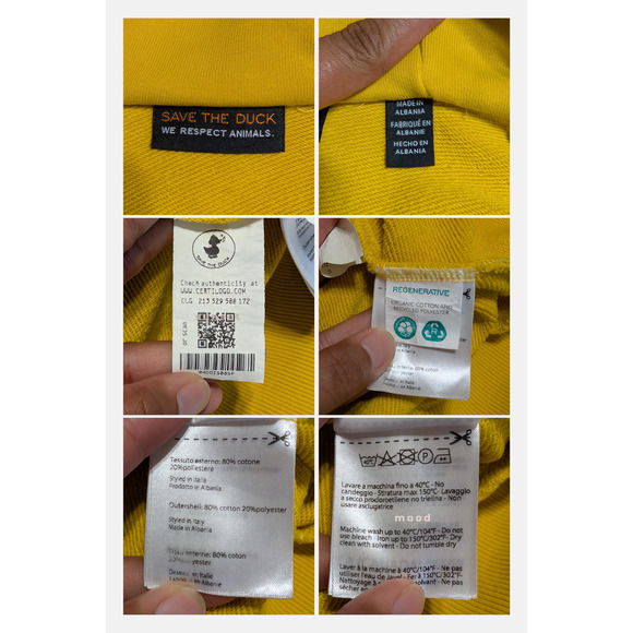 Save The Duck Logo-print Zipped Hoodie In Yellow Girls Size 14Y - Picture 7 of 9
